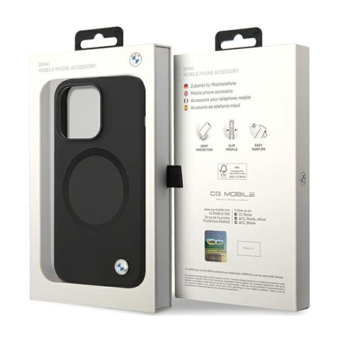 BMW Signature Liquid Silicone MagSafe - Etui iPhone 14 Pro (czarny) BMW Signature Liquid Silicone MagSafe - Etui iPhone 14 Pro (czarny)