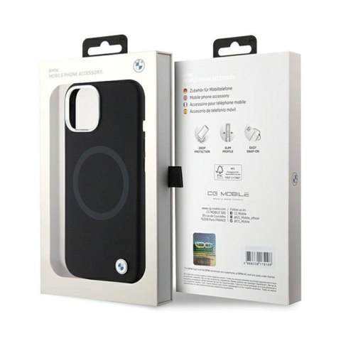 BMW Signature Liquid Silicone MagSafe - Etui iPhone 15 Plus (czarny) BMW Signature Liquid Silicone MagSafe - Etui iPhone 15 Plus (czarny)