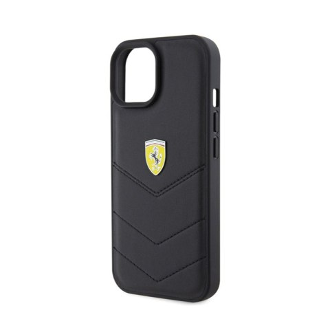Ferrari Quilted Metal Logo - Etui iPhone 15 (czarny) Ferrari Quilted Metal Logo - Etui iPhone 15 (czarny)