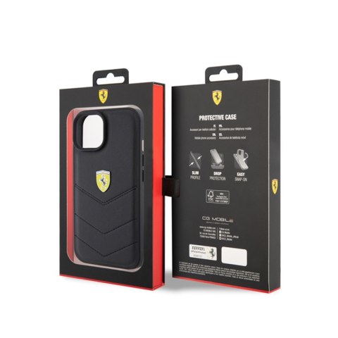 Ferrari Quilted Metal Logo - Etui iPhone 15 (czarny) Ferrari Quilted Metal Logo - Etui iPhone 15 (czarny)