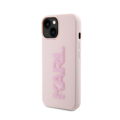 Karl Lagerfeld 3D Rubber Glitter Logo - Etui iPhone 15 (różowy) Karl Lagerfeld 3D Rubber Glitter Logo - Etui iPhone 15 (różowy)