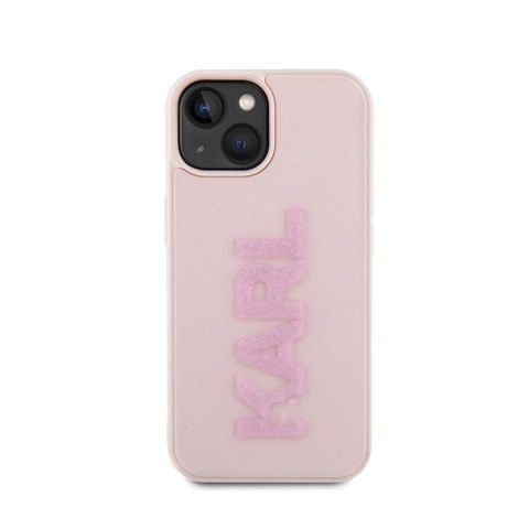 Karl Lagerfeld 3D Rubber Glitter Logo - Etui iPhone 15 (różowy) Karl Lagerfeld 3D Rubber Glitter Logo - Etui iPhone 15 (różowy)