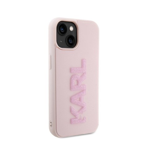 Karl Lagerfeld 3D Rubber Glitter Logo - Etui iPhone 15 (różowy) Karl Lagerfeld 3D Rubber Glitter Logo - Etui iPhone 15 (różowy)
