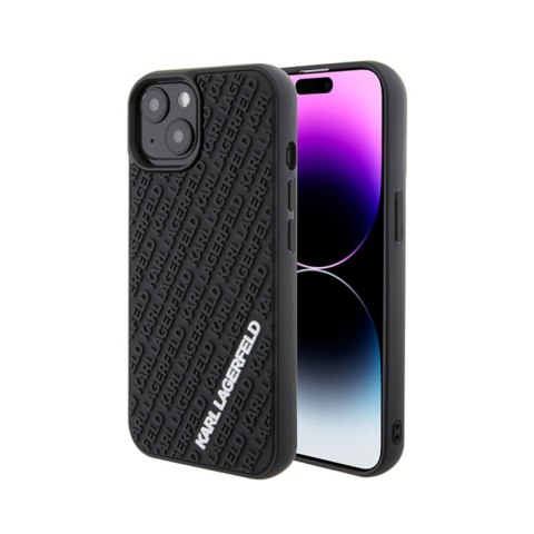 Karl Lagerfeld 3D Rubber Multi Logo - Etui iPhone 15 (czarny) Karl Lagerfeld 3D Rubber Multi Logo - Etui iPhone 15 (czarny)