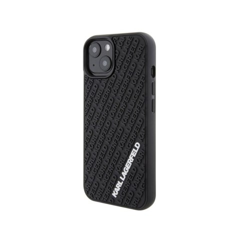 Karl Lagerfeld 3D Rubber Multi Logo - Etui iPhone 15 (czarny) Karl Lagerfeld 3D Rubber Multi Logo - Etui iPhone 15 (czarny)