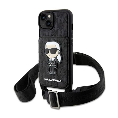 Karl Lagerfeld Crossbody NFT Saffiano Monogram Ikonik - Etui iPhone 14 Pro (Czarny) Karl Lagerfeld Crossbody NFT Saffiano Monogram Ikonik - Etui iPhone 14 Pro (Czarny)