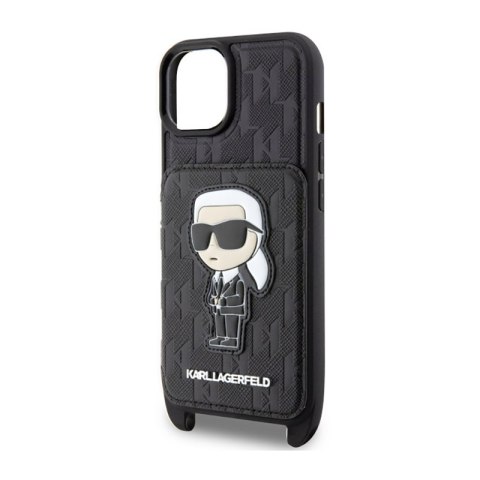 Karl Lagerfeld Crossbody NFT Saffiano Monogram Ikonik - Etui iPhone 14 Pro (Czarny) Karl Lagerfeld Crossbody NFT Saffiano Monogram Ikonik - Etui iPhone 14 Pro (Czarny)