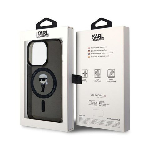 Karl Lagerfeld IML Ikonik MagSafe - Etui iPhone 15 Pro Max (czarny) Karl Lagerfeld IML Ikonik MagSafe - Etui iPhone 15 Pro Max (czarny)
