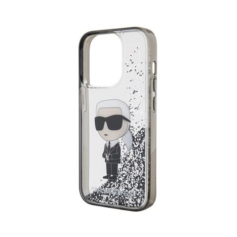 Karl Lagerfeld Liquid Glitter Ikonik - Etui iPhone 15 Pro (przezroczysty) Karl Lagerfeld Liquid Glitter Ikonik - Etui iPhone 15 Pro (przezroczysty)