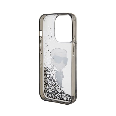 Karl Lagerfeld Liquid Glitter Ikonik - Etui iPhone 15 Pro (przezroczysty) Karl Lagerfeld Liquid Glitter Ikonik - Etui iPhone 15 Pro (przezroczysty)