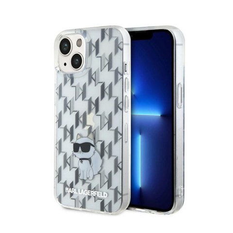 Karl Lagerfeld Monogram Choupette - Etui iPhone 15 (przezroczysty) Karl Lagerfeld Monogram Choupette - Etui iPhone 15 (przezroczysty)