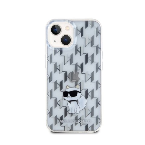 Karl Lagerfeld Monogram Choupette - Etui iPhone 15 (przezroczysty) Karl Lagerfeld Monogram Choupette - Etui iPhone 15 (przezroczysty)