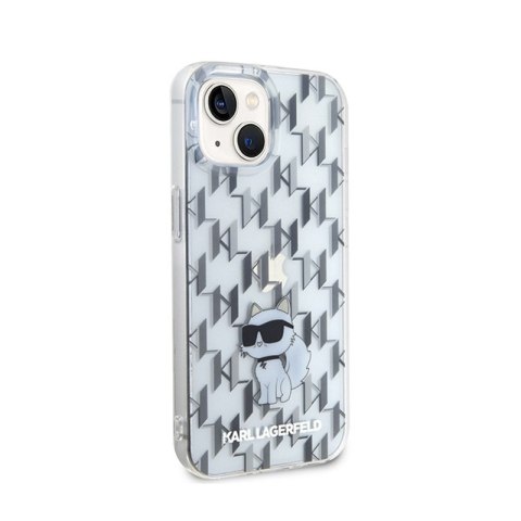 Karl Lagerfeld Monogram Choupette - Etui iPhone 15 (przezroczysty) Karl Lagerfeld Monogram Choupette - Etui iPhone 15 (przezroczysty)
