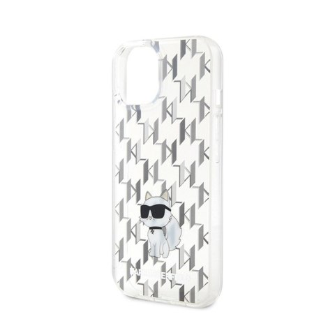 Karl Lagerfeld Monogram Choupette - Etui iPhone 15 (przezroczysty) Karl Lagerfeld Monogram Choupette - Etui iPhone 15 (przezroczysty)