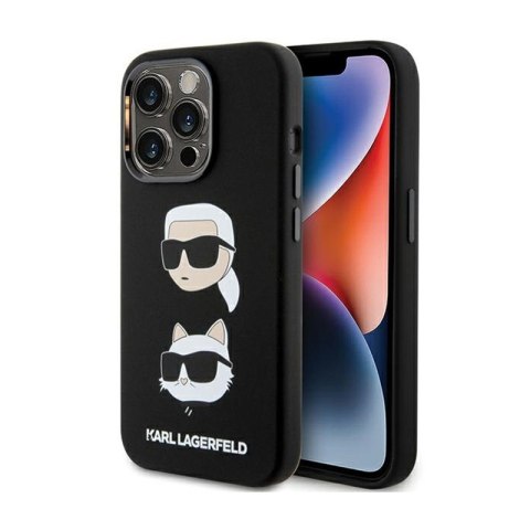 Karl Lagerfeld Silicone Karl & Choupette Heads - Etui iPhone 15 Pro (czarny) Karl Lagerfeld Silicone Karl & Choupette Heads - Etui iPhone 15 Pro (czarny)