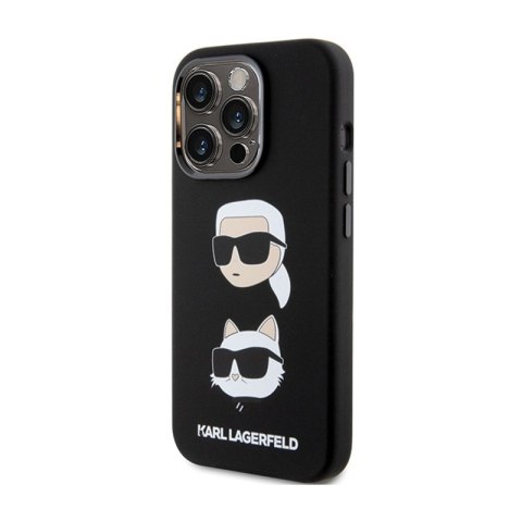 Karl Lagerfeld Silicone Karl & Choupette Heads - Etui iPhone 15 Pro (czarny) Karl Lagerfeld Silicone Karl & Choupette Heads - Etui iPhone 15 Pro (czarny)