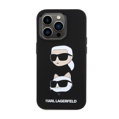 Karl Lagerfeld Silicone Karl & Choupette Heads - Etui iPhone 15 Pro (czarny) Karl Lagerfeld Silicone Karl & Choupette Heads - Etui iPhone 15 Pro (czarny)