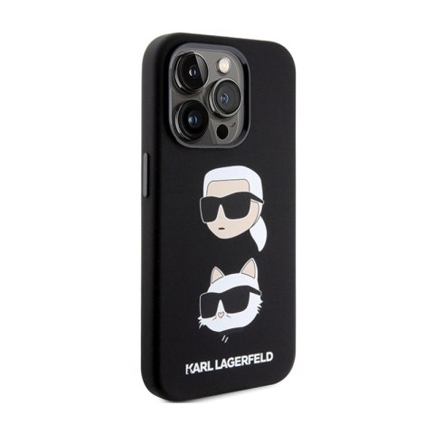 Karl Lagerfeld Silicone Karl & Choupette Heads - Etui iPhone 15 Pro (czarny) Karl Lagerfeld Silicone Karl & Choupette Heads - Etui iPhone 15 Pro (czarny)