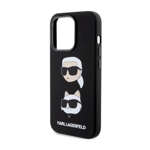 Karl Lagerfeld Silicone Karl & Choupette Heads - Etui iPhone 15 Pro (czarny) Karl Lagerfeld Silicone Karl & Choupette Heads - Etui iPhone 15 Pro (czarny)