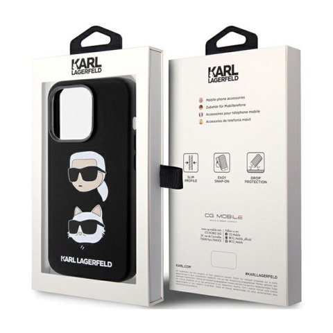 Karl Lagerfeld Silicone Karl & Choupette Heads - Etui iPhone 15 Pro (czarny) Karl Lagerfeld Silicone Karl & Choupette Heads - Etui iPhone 15 Pro (czarny)