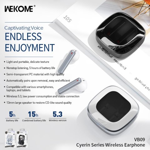 WEKOME VB09 Cyerin Series - Bezprzewodowe słuchawki Bluetooth V5.3 TWS z etui ładującym (Czarny) WEKOME VB09 Cyerin Series - Bezprzewodowe słuchawki Bluetooth V5.3 TWS z etui ładującym (Czarny)