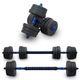 LACESTONE Zestaw hantli ciężarków 20kg ze sztangą