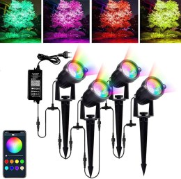 NICETAI Zestaw lamp ogrodowych RGB wodoodporne 4szt.