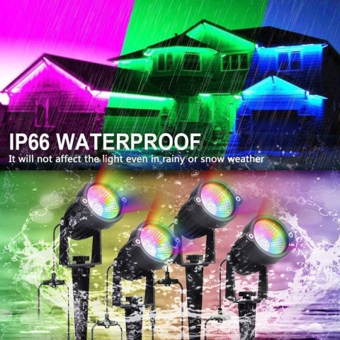 NICETAI Zestaw lamp ogrodowych RGB wodoodporne 4szt. NICETAI Zestaw lamp ogrodowych RGB wodoodporne 4szt.