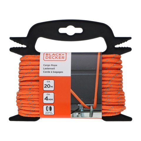 Black&Decker - Lina transportowa z elementami odblaskowymi + nawijak 4mm / 20m Black&Decker - Lina transportowa z elementami odblaskowymi + nawijak 4mm / 20m