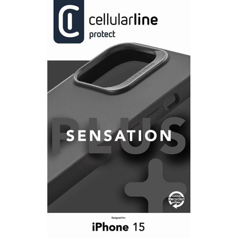 Cellularline Sensation Plus - Etui iPhone 15 z powłoką MICROBAN (czarny) Cellularline Sensation Plus - Etui iPhone 15 z powłoką MICROBAN (czarny)