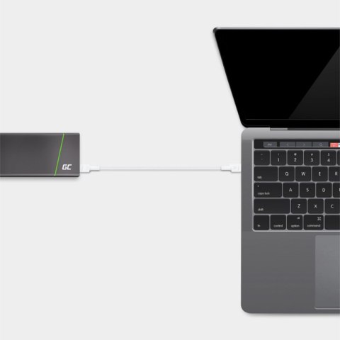 Green Cell PowerStream - Kabel Przewód USB-C - USB-C 30 cm Power Delivery 60W, QC 3.0 (biały) Green Cell PowerStream - Kabel Przewód USB-C - USB-C 30 cm Power Delivery 60W, QC 3.0 (biały)