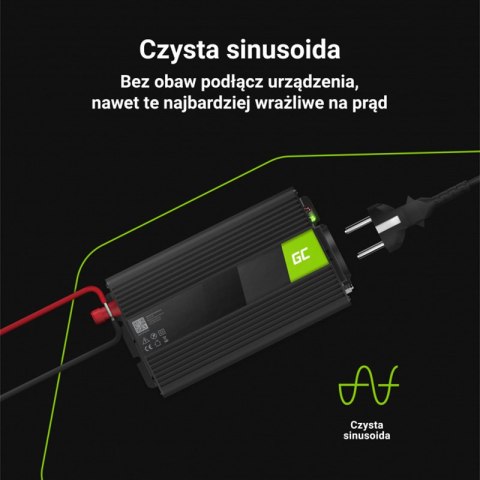 Green Cell - Przetwornica napięcia Inwerter 24V na 230V 1000W/2000W Czysta sinusoida Green Cell - Przetwornica napięcia Inwerter 24V na 230V 1000W/2000W Czysta sinusoida