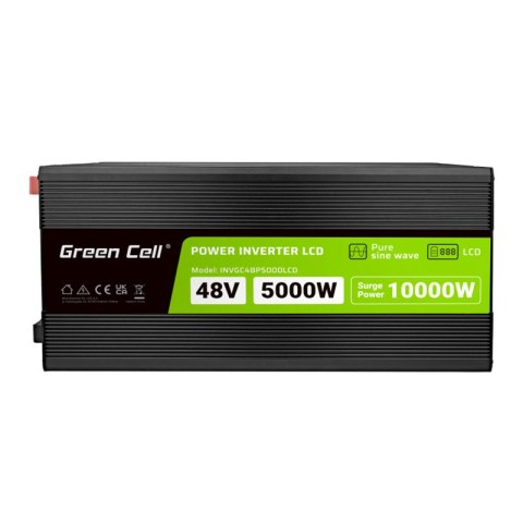 Green Cell - Przetwornica napięcia PowerInverter z wyświetlaczem LCD 48V na 230V 5000W/10000W Czysta sinusoida Green Cell - Przetwornica napięcia PowerInverter z wyświetlaczem LCD 48V na 230V 5000W/10000W Czysta sinusoida