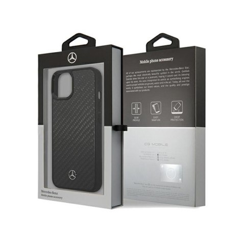 Mercedes Carbon Fiber Dynamic - Etui iPhone 15 (czarny) Mercedes Carbon Fiber Dynamic - Etui iPhone 15 (czarny)