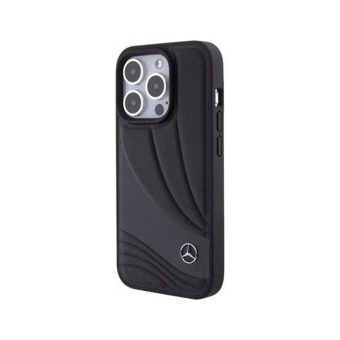 Mercedes Leather Wave Pattern - Etui iPhone 15 Pro (czarny) Mercedes Leather Wave Pattern - Etui iPhone 15 Pro (czarny)