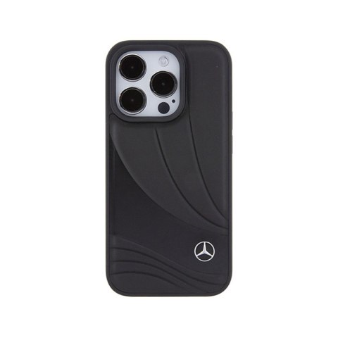 Mercedes Leather Wave Pattern - Etui iPhone 15 Pro (czarny) Mercedes Leather Wave Pattern - Etui iPhone 15 Pro (czarny)