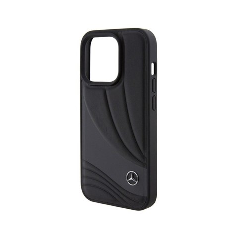 Mercedes Leather Wave Pattern - Etui iPhone 15 Pro (czarny) Mercedes Leather Wave Pattern - Etui iPhone 15 Pro (czarny)