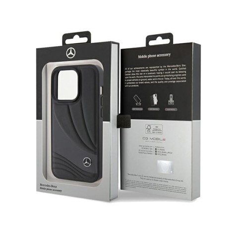 Mercedes Leather Wave Pattern - Etui iPhone 15 Pro (czarny) Mercedes Leather Wave Pattern - Etui iPhone 15 Pro (czarny)