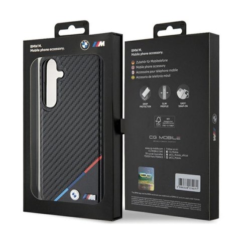 BMW Carbon Tricolor Line MagSafe - Etui Samsung Galaxy S24 (czarny) BMW Carbon Tricolor Line MagSafe - Etui Samsung Galaxy S24 (czarny)