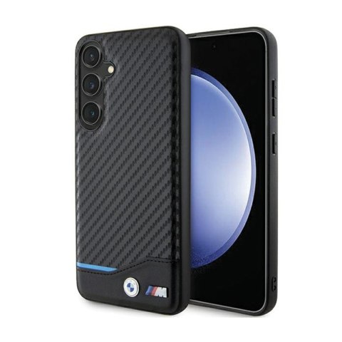 BMW Leather Carbon Blue Line - Etui Samsung Galaxy S24+ (czarny) BMW Leather Carbon Blue Line - Etui Samsung Galaxy S24+ (czarny)