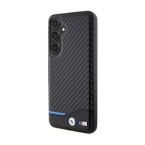 BMW Leather Carbon Blue Line - Etui Samsung Galaxy S24+ (czarny) BMW Leather Carbon Blue Line - Etui Samsung Galaxy S24+ (czarny)