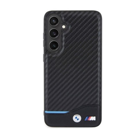 BMW Leather Carbon Blue Line - Etui Samsung Galaxy S24+ (czarny) BMW Leather Carbon Blue Line - Etui Samsung Galaxy S24+ (czarny)