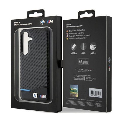 BMW Leather Carbon Blue Line - Etui Samsung Galaxy S24 (czarny) BMW Leather Carbon Blue Line - Etui Samsung Galaxy S24 (czarny)