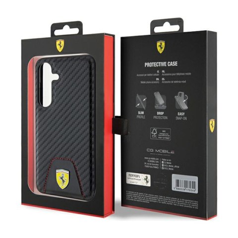 Ferrari Carbon Stitched Bottom - Etui Samsung Galaxy S24 (czarny) Ferrari Carbon Stitched Bottom - Etui Samsung Galaxy S24 (czarny)