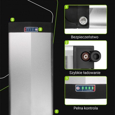 Green Cell - Bateria do roweru elektrycznego E-Bike z ładowarką 36V 20Ah 720Wh Li-Ion RCA Green Cell - Bateria do roweru elektrycznego E-Bike z ładowarką 36V 20Ah 720Wh Li-Ion RCA