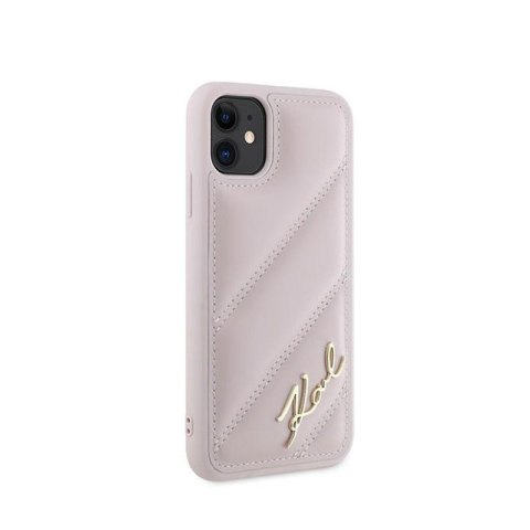 Karl Lagerfeld Diagonal Quilted Script - Etui iPhone 11 (różowy) Karl Lagerfeld Diagonal Quilted Script - Etui iPhone 11 (różowy)