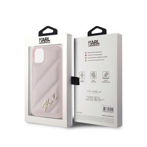 Karl Lagerfeld Diagonal Quilted Script - Etui iPhone 11 (różowy) Karl Lagerfeld Diagonal Quilted Script - Etui iPhone 11 (różowy)
