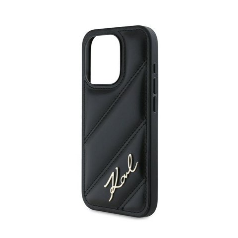 Karl Lagerfeld Diagonal Quilted Script - Etui iPhone 15 Pro Max (czarny) Karl Lagerfeld Diagonal Quilted Script - Etui iPhone 15 Pro Max (czarny)