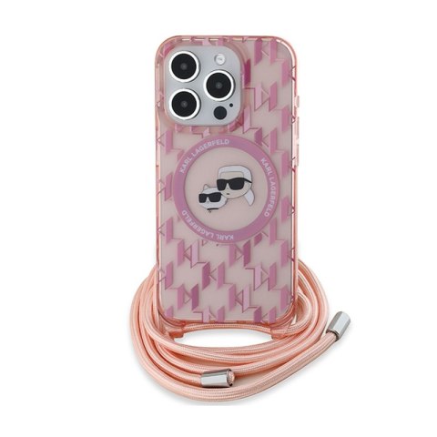Karl Lagerfeld IML Crossbody Monogram Karl & Choupette Head MagSafe - Etui iPhone 15 Pro Max (różowy) Karl Lagerfeld IML Crossbody Monogram Karl & Choupette Head MagSafe - Etui iPhone 15 Pro Max (różowy)