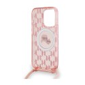 Karl Lagerfeld IML Crossbody Monogram Karl & Choupette Head MagSafe - Etui iPhone 15 Pro Max (różowy)